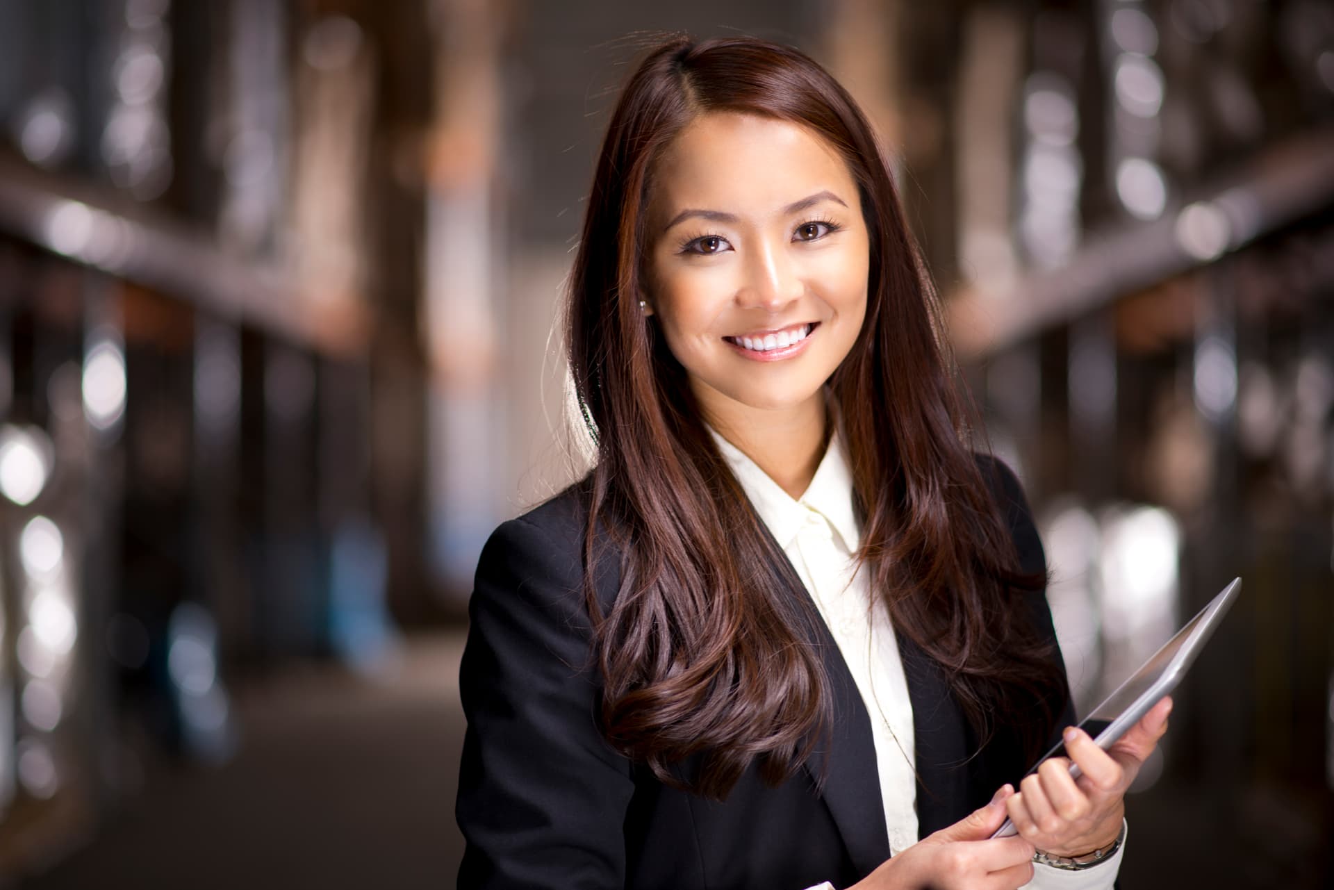 A smiling lawyer in professional attire